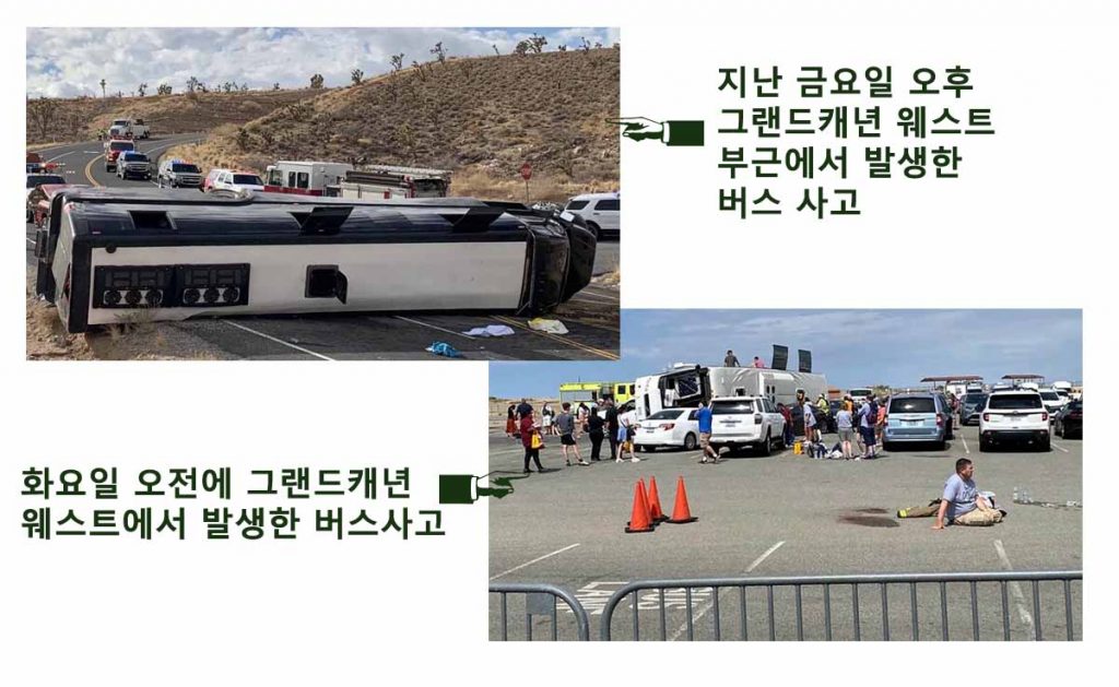 그랜드 캐년 인근에서 버스 전복